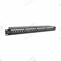 EATON TRIPP LITE Patch Panel: Flat, 1 Rack Units, 24 Ports, 6A, 110 IDC/Krone IDC, 19 in Overall Dp (MPN N252-024-6A-SH). Key specifications — Brand: EATON TRIPP LITE; Compatible Cable Performance Category: 6A; Material: Plastic; _Access Type: Rear Access; _Port Labeling: Adhesive Label; _Rear Termination: 110 IDC; _Shielded: Shielded.