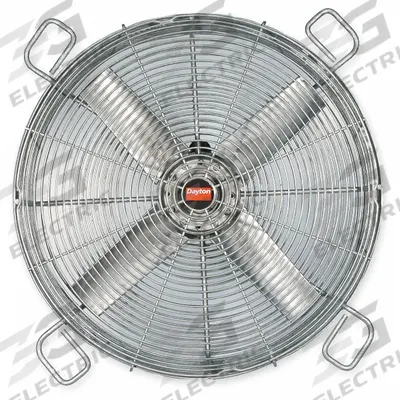 Dayton Transformer Cooling Fan: 6,800 cfm Airflow @ 0.000 in SP, 24 in Blade Dia - Guard- and Tubular-Mounted Transformer Cooling Fans