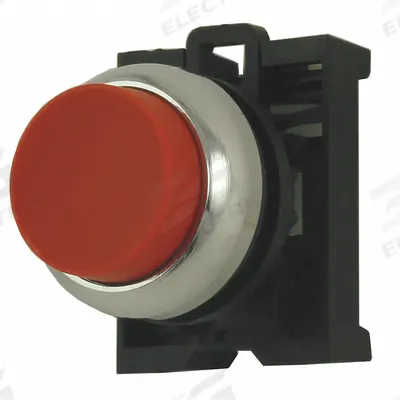 EATON Extended Push Button: Red, 22 mm Mounting Size, Metallic - Extended-Length Push-Button Operators
