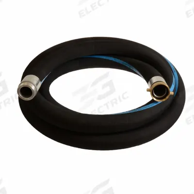 CONTINENTAL Suction and Discharge Hose: 1 1/4 in Hose Inside Dia., 150 psi, Black, 15 ft Hose Lg - EPDM Water Suction & Discharge Hose Assemblies with EPDM Cover with Spiral-Plied Synthetic Fabric & Wire Helix Reinforcement