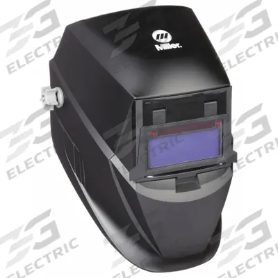 MILLER ELECTRIC Welding Helmet: Auto-Darkening, 2 Arc Sensors, Black, W10, 3.74 in x 1.38 in - Auto-Darkening Welding Helmets - Solid Color
