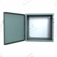HAMMOND Electrical Enclosure: Steel, 24 in x 24 in x 16 in, NEMA 12/13, w/Panel, Solid Cover, Hinged (MPN 1418J16). Key specifications — Brand: HAMMOND; Closure Method: Clamps; Knockouts: Not Included.