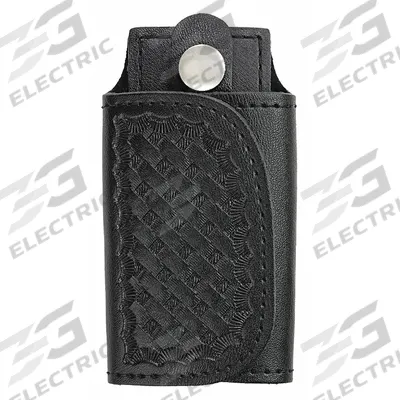 HEROS PRIDE Key Holder: Black, Leather, Basket Weave, 4 1/2 in x 65 mm - Key Holders & Pouches