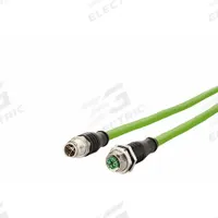 METZ CONNECT M12 Cable: Cat7, M12 Plug Male Straight x M12 Jack Male Straight, 5 m Lg, PUR, Green, X (MPN 142M2X12050). Key specifications — Brand: METZ CONNECT; Cable Jacket Color: Green; End 1 Coding: X; End 2 Coding: X; IP Rating: IP6X; Performance Category: Cat7.