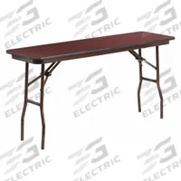 FLASH FURNITURE Folding Table: Rectangle Table Shape, Mahogany Tabletop, 18 in Dp, 60 in Wd, 30 in (MPN YT-1860-HIGH-WAL-GG). Key specifications — attr1035217: Brown; attr1035250: Mahogany; attr1035202: FLASH FURNITURE.