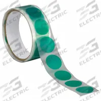 TAPECASE Film Tape: Disc, 2 in Dia, 3.3 mil Thick, Polyethylene Film, Silicone, Green, 100 PK (MPN 15C643). Key specifications — Series: A.