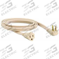 APPROVED VENDOR Extension Cord: Indoor Use, 6 ft Lg, Outlet, 5-15P, 14/3, SPT-3, Beige, 15 A Current (MPN 3AY45). Key specifications — Brand: APPROVED VENDOR; Temperature Rating: 0° to 140°F; NEMA Plug Configuration: 5-15P.