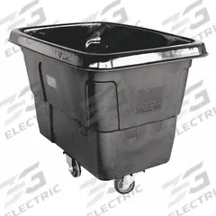 GRAINGER Cube Truck: 8 cu ft, 300 lb, 38 1/2 in L x 27 in W x 29 in H, (2) Rigid/(2) Swivel, Black (MPN 36FK89). Key specifications — Manufacturer Part Number: 36FK89; Brand: GRAINGER; Caster/Wheel Configuration: (2) Swivel; Color: Black.