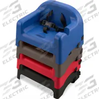CARLISLE Booster Seat: Blue, 10 1/2 in Overall Ht, 11 3/4 in Overall Wd, 11 3/4 in Dp (MPN 911414). Key specifications — Manufacturer Part Number: 911414; Color: Blue; Product Type: Stackable Booster Seat; Brand: CARLISLE.