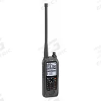 ICOM Handheld Two-Way Radio: Aviation, VHF, Analog, 6 W, 300 Channels, Alphanumeric, A25, 10 hr (MPN A25C 86 USA). Key specifications — Minimum Frequency: 118 MHz (Transmitter); Display Type: Alphanumeric; Maximum Frequency: 136.992 MHz (Receiver); FCC License Required: Yes.