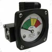 MIDWEST INSTRUMENT 3-Color Differential Pressure Indicator: 1,000 psig Max. Static Pressure, 522 (MPN 522A-050V-LA). Key specifications — Brand: MIDWEST INSTRUMENT; Accuracy: ±5% of Full Scale; Sensor Material: Viton; Housing Material: Aluminum; Transition Points: 0 psid to 20 psid (Green) / 20 psid to 30 psid (Yellow) / 30 psid to 50 psid (Red).