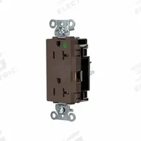 HUBBELL Receptacle: Hospital Grade, Decorator Duplex, 5-20R, Brown, 125V AC, 20 A, 2 Pole / 3 Wire (MPN HBL2182ST)