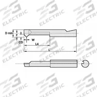 WIDIA Threading Tool: Bright (Uncoated), 0.0760 in Center to Cutting Tip, Carbide, Right Hand (MPN ATD15660F2)