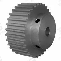 DAYTON Timing Pulley: Curvilinear, Fixed, For 15 mm Belt Wd, 32 Teeth, 5 mm Pitch, Aluminum (MPN 32-5M15M6A8). Key specifications — Brand: DAYTON; Finish: Clear Anodized; For Belt Series: Powerhouse®.