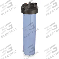 PENTAIR/PENTEK Water Filter Housing: 1 in, NPT, 23 1/4 in Overall Ht, 7 1/2 in Overall Dia, Blue (MPN 150233-75). Key specifications — Housing Material: Polypropylene; Housing Color: Blue; Brand: PENTAIR/PENTEK.