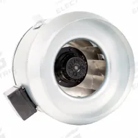 In-Line Duct Fan: 1,305 cfm Max., 12 in Duct, 484 W, 120V AC, 1 Ph, Galvanized Steel (MPN 45029). Key specifications — Includes: Vent Riser; Brand: FANTECH; High-Efficiency Motor: No; Nameplate Voltage: 120V AC; Number of Speeds: 1; Airflow @ 0.000 in SP - Range: 750 to 1,500 cfm; High-Efficiency Motor_Broad: Standard-Efficiency Motor.