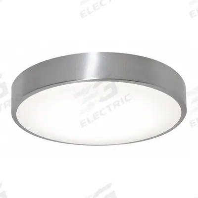 AFX INC. Flush Mount: 14 in Dia, Brushed Aluminum, 3 in Ht, 2,500 lm, 3000K/3500K/4000K - Octavia Flush-Mount Lights