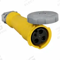 HUBBELL Pin and Sleeve Connector: Yellow, 125V AC, Single Phase, 60 A, 2 Pole, 3 Wire, IEC Grounding (MPN HBL360C4W). Key specifications — Brand: HUBBELL.