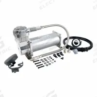 VIAIR CORPORATION Portable Air Compressor: Quiet, Oil Free, Tankless, 0.37 hp, 0.97 cfm @ 90 psi (MPN 45040). Key specifications — attr48686: Oil Free; attr48685: 12V DC; attr48689: 0.72 cfm @ 150 psi; attr48678: 23.0 A; attr48688: Spare Air Filter Element; attr48671: VIAIR CORPORATION; attr124308: Quiet (less than 75 dBA).