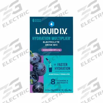 LIQUID I.V Hydration Drink Mix: Grape, Single-Serve, 16 oz Concentrate Per Pack, Full-Sugar - Full-Sugar Concentrates