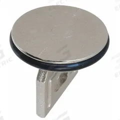CHICAGO FAUCETS Drain Stopper: Brass, Polished Chrome, 2 1/4 in Overall Dia, Pop Up (MPN 1366-003KJKNF). Key specifications — Color: Silver; Material: Brass.