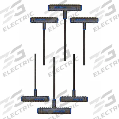 EKLIND Hex Key Set: 6 - 10 Pieces, Hex-T 6 Inch, T, Metric, Std End, Long, 6 Pieces - T-Shaped Hex Key Sets