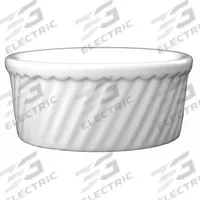 ITI Swirl Souffle Dish: 8.5 oz Capacity, 1 7/8 in Overall Dp, 4 3/8 in Overall Dia, European White (MPN SOFS-8-EW). Key specifications — Material: Vitrified Stoneware; Brand: ITI; Color: European White.