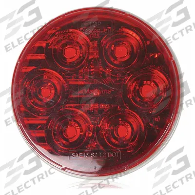 MAXXIMA Stop/Turn/Tail Light: LED, Stop Light, Red, Round, 4 5/16 in Overall Dia - Stop Lights