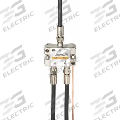 POWER FIRST Cable Splitter: (1) F-Type Female x (2) F-Type Female Splitter, Max. 2,300 MHz - Coaxial Splitters & Adapters for Data, Audio & Video