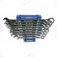 WESTWARD Combination Wrench Set: Alloy Steel, Chrome, 8 Tools, 8 mm to 19 mm Range of Head Sizes (MPN 1LCD3). Key specifications — attr309581: Chrome; attr309580: Alloy Steel; attr309571: No; attr309583: No; attr309587: No; attr324931: WESTWARD; attr309569: 8 mm to 19 mm; attr309572: Storage Rack.