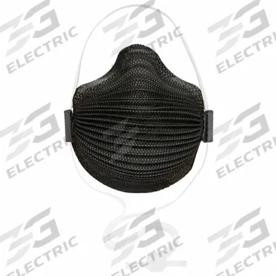 N95 Particulate Mask: Adj, Molded Nose Bridge, Comfort, Black, S Mask Size - N95 Respirators without Exhalation Valve