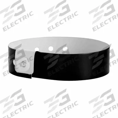 ID Wristband: No Legend, 10 in Overall Lg, 3/4 in Overall Wd, Vinyl, Black - Security Wristbands