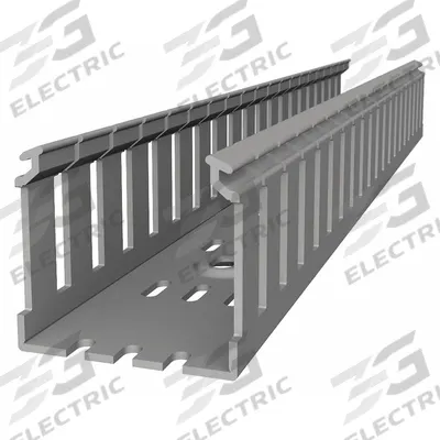 THOMAS & BETTS Wiring Duct: 3 in Nom Wd, 3.5 in Slot Ht, 4 in Nom Ht, 0.3 in Slot Wd, PVC - Screw-Mount Slotted Wiring Ducts & Snap-On Covers