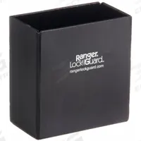 RANGER LOCK Padlock Guard with Lock: Steel, Black, 5 1/4 in Guard Lg, 2 1/2 in Guard Wd (MPN RGCS-0L). Key specifications — attr1312270: Steel; attr1312279: RANGER LOCK.
