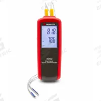 TRIPLETT Thermocouple Thermometer: For Type J/Type K Thermocouple Type, 2 Channels (MPN TMP60). Key specifications — Testing Functions: Differential Temperature; Accuracy: ±0.15 % + 1.8 °F/1 °C Above -148 °F; Brand: TRIPLETT.