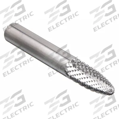 WIDIA METAL REMOVAL Carbide Bur: Ball-Nosed Tree, SF-1, Double Cut, 1/4" x 5/8" Head - Double-Cut Ball-Nosed Tree Burs