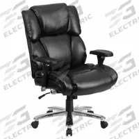 FLASH FURNITURE Office Chair: Hercules, Ht, Black, Faux Leather Material, 25 in Back Ht, Gray Frame (MPN GO-2149-LEA-GG). Key specifications — attr995518: Hercules; attr982877: Gray; attr982913: Yes; attr982865: Black; attr982870: FLASH FURNITURE; attr982901: Black.