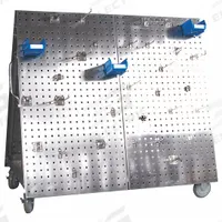 TRITON PRODUCTS A-Frame Pegboard Truck Kit: Square, 3/8 in Peg Holes, 27 in x 48 in x 46 in, Silver (MPN LBC-4SSH). Key specifications — Caster Wheel/Configuration: (2) Rigid; (2) Swivel; Color: Silver; Material: Stainless Steel; Brand: TRITON PRODUCTS.