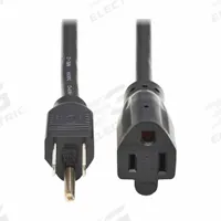 EATON TRIPP LITE Power Cord: 10 ft Lg, 3/16, 5-15P Plug, 5-15R Receptacle, SJT, PVC, 13 A Current (MPN P022-010-13A). Key specifications — Brand: EATON TRIPP LITE; Jacket Material: PVC.