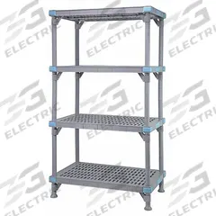 QUANTUM STORAGE SYSTEMS Shelving Unit: 48 in x 24 in, 62 in Overall Ht, 4 Shelves, Quick-Adjust (MPN QP244862VS-4). Key specifications — Resistance Properties: Abrasive Chemical-Resistant; Shelf Adjustment Type: Quick-Adjust; Frame Material: Polypropylene; Shelving Material: Polypropylene; Brand: QUANTUM STORAGE SYSTEMS.