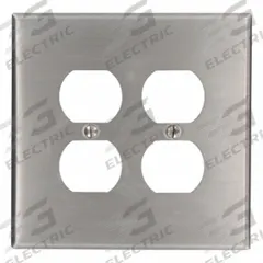 LEVITON Wall Plate: 2 Gang, Jumbo Size (MPN 84116). Key specifications — Brand: LEVITON; Material: Stainless Steel.