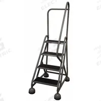 COTTERMAN Rolling Ladder: 3 ft Platform Ht, Partially Assembled, Steel, Wt-Actuated Auto-Lock (MPN ST-423 A2 C1 P5). Key specifications — Includes Handrails: Handrails Included; Material: Steel; Brand: COTTERMAN; Color: Gray.