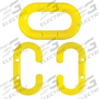 APPROVED VENDOR Chain Link for Plastic Chain Barrier: Yellow, 2 9/10 in Overall Lg, Polyethylene (MPN 80702-10). Key specifications — Material: Polyethylene.