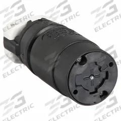 HUBBELL Locking Connector: Non-NEMA, Black/White, 250V DC/600V AC, 20 A_30 A Current Rating, 3 Poles (MPN HBL21414B). Key specifications — Brand: HUBBELL.