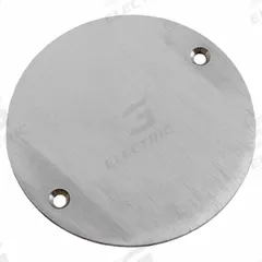 JAY R. SMITH MFG. CO Cover: 5 in Overall Dia, 1/8 in Overall Ht, Stainless Steel, Satin, Silver (MPN A06NBC/S). Key specifications — Color: Silver; Resistance Properties: Corrosion-Resistant; Brand: JAY R. SMITH MFG. CO; Finish: Satin; Includes: Screws.