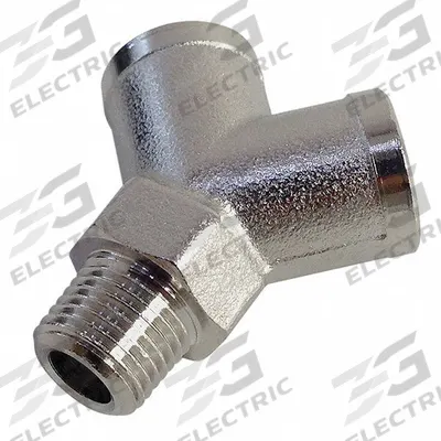 LEGRIS Metal Pipe Wye: Wye, 1/4 in x 1/4 in x 1/4 in, Nickel-Plated Brass, 870 psi - Threaded Medium-Pressure Pipe Fittings