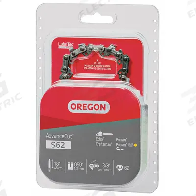 OREGON Chainsaw Chain: 18 in Compatible Bar Lg, 3/8 in, 0.05 in Gauge, 62 Links