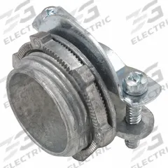 RACO Threaded Metal Connector: Die Cast Zinc, 1/2 in Trade Size, Clamp Style, 13/16 in Overall Lg (MPN 2711). Key specifications — attr28244: No; attr25407: Die Cast Zinc; attr28242: 10/2; attr79170: Silver; attr99477: RACO.