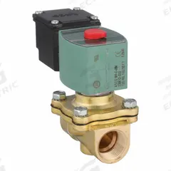 REDHAT Solenoid Valve: 2-Way, Normally Closed, 3/4 in Pipe Size, 110V AC/120V AC, Watertight (MPN JKF8210G095). Key specifications — Pipe Size: 3/4 in; Voltage: 110V AC; Brand: REDHAT; Coil Enclosure: Watertight.