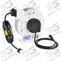 KH INDUSTRIES Cord Reel: Ratchet Lock, 25 ft Cord Lg, 12 AWG, SJOW, 5-20P Cord Lg, 5-20P, White (MPN RTAG3LW-WC520-J12F). Key specifications — Retractable Cord Ending NEMA Configuration: 5-20P; Feeder Cord Ending NEMA Configuration: 5-20P; Brand: KH INDUSTRIES.